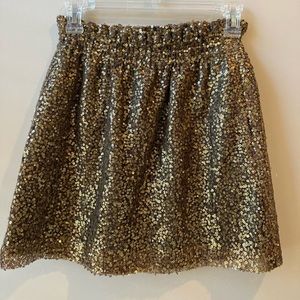 J Crew gold sequin skirt